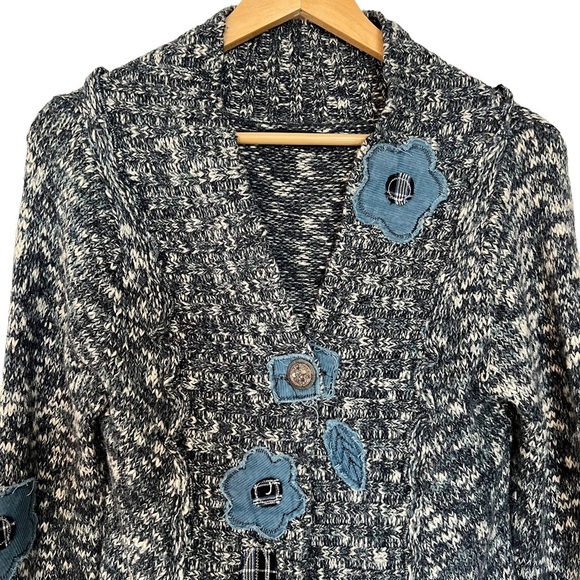 Vintage Y2K Valentine Patchwork Sweater Bell Sleeve Size Small - Picture 2 of 10